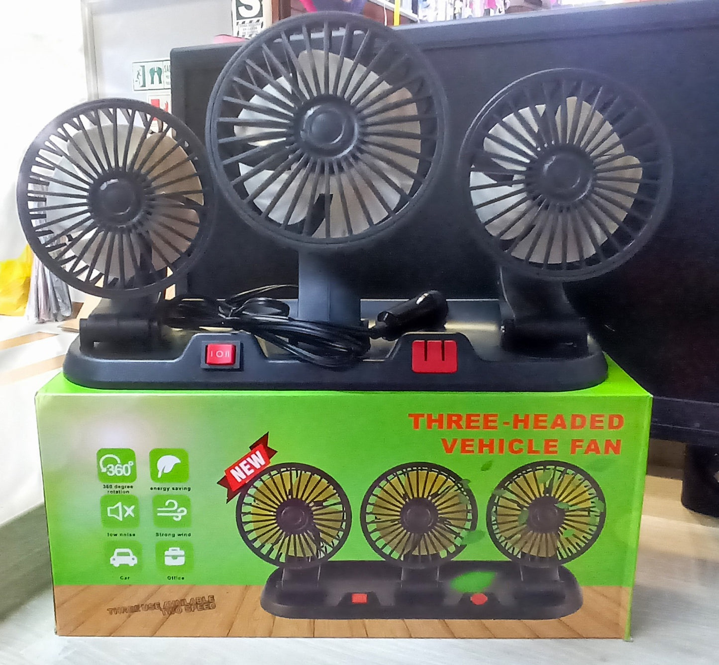 ❄️ VENTILADOR TRIPLE 12V 360°- FRÍO AL INSTANTE PARA TU AUTO 🚗🔥