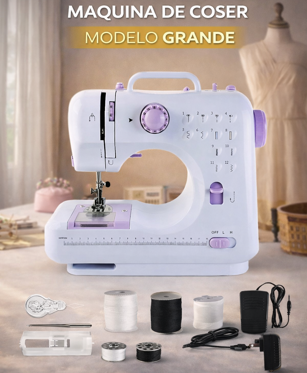 🧵 Máquina de Coser Multifuncional Portátil