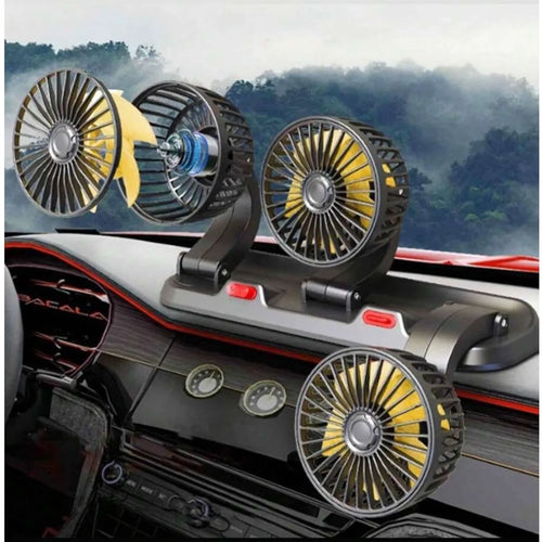 ❄️ VENTILADOR TRIPLE 12V 360°- FRÍO AL INSTANTE PARA TU AUTO 🚗🔥